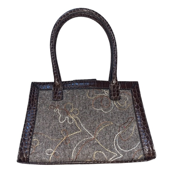 Vintage Liz Claiborne Wool Blend Tweed Embroidered Micro Shoulder Bag - Picture 2 of 6